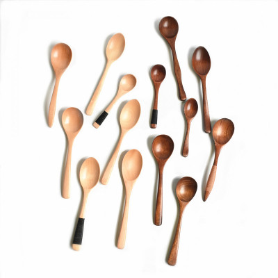 Factory Wholesale Solid Wood Cutlery Creative Binding Wire Wooden Spoon Adult and Children More than Soup Spoon Specifications Stirring Spoon