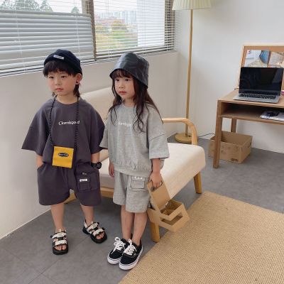 Children's Clothing 2021 Spring/Summer New Boy's Sportswear Girls' Korean Style Two-Piece Set Stylish Clothes