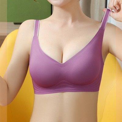 Plain Muscle Latex Underwear Jelly Stick Gradient Wireless Push up Bras Breast Holding Sports One Piece Breathable Underwear