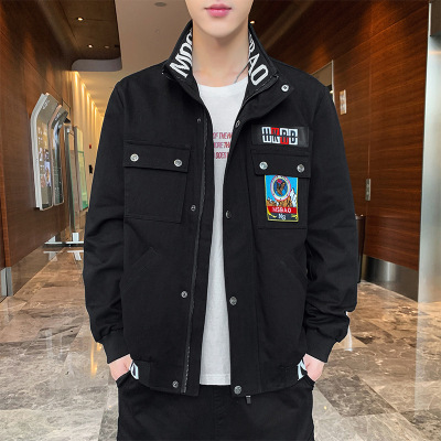 Jacket Men's 2020 Spring New Korean Casual Fashion Flying Stand Collar Jacket Trendy Men's Clothing Coat Fashion
