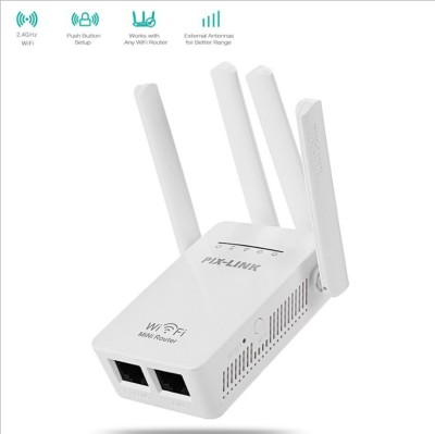 Foreign Trade Hot Sale WiFi Signal Amplifier 4 Antenna 300M Wireless Repeater Wireless Routing Wireless AP Enhancement