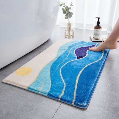 Cross-Border Modern Minimalist Furnishings Bathroom Non-Slip Floor Mat Microfiber Bathroom Absorbent Floor Mat Door Mat