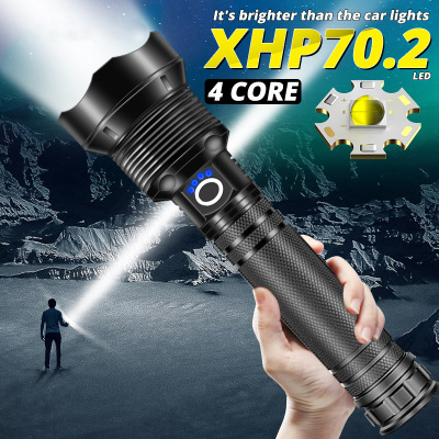 New P70 High-Power Flashlight P50led Light Aluminum Alloy USB Rechargeable Outdoor Flashlight Wholesale