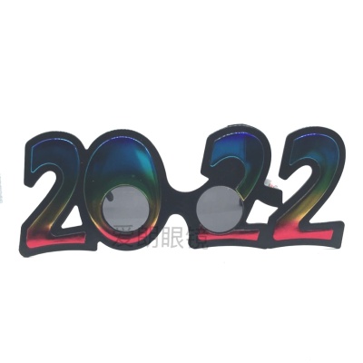 Cross-Border 2022 Digital Onion Powder Glasses New Year New Year Props Supplies Party Funny Model Glasses Glasses