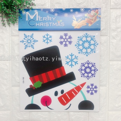 PVC Flat Christmas Snowman Moose Head Decorative Sticker Christmas Background Decorative Sticker PVC Transparent Sticker