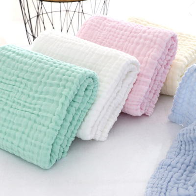 Wholesale 6-Layer Cotton Gauze Baby Bath Towel Soft Newborn Toddler Gauze Pleated Baby's Blanket Mother and Baby Gauze Scarf