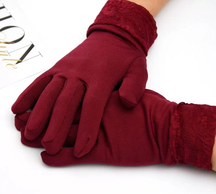 拉毛花边手套