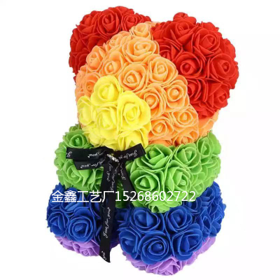 Dropshipping Teddy Bear Rose Flower 25cm Artificial Soap Foam Bear of Roses New Year Gifts for Women Valentines present 
