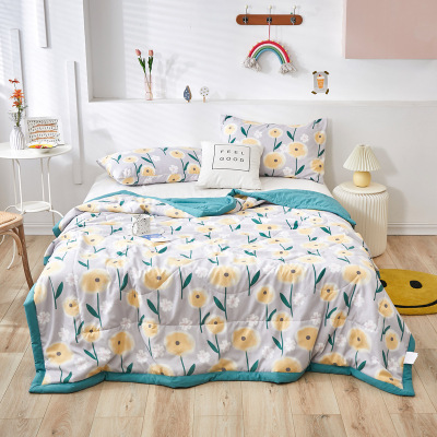 WeChat Model Washed Cotton Summer Quilt Summer Air Conditioning Duvet Can Rinsing Machine Wash Gifts Summer Thin Duvet Factory Wholesale