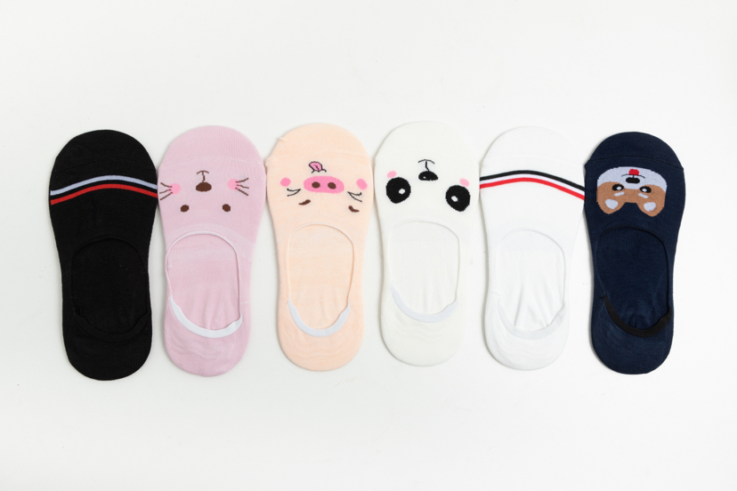 春夏季可爱女袜船袜隐形袜防滑浅口纯棉硅胶袜子