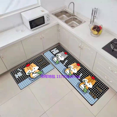 3D Spray Printing Kitchen Floor Mat Two-Piece Floor Mat Non-Slip Combination Carpet New Kitchen Pad Kitchen Mat