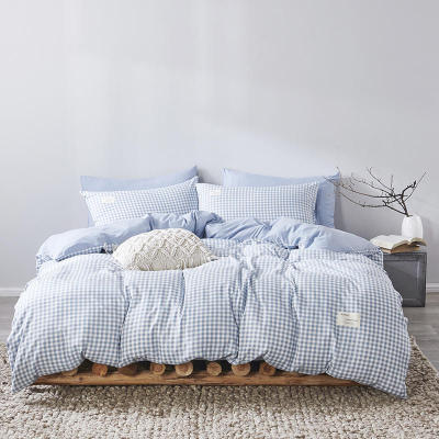 Factory Direct Sales Cotton Four-Piece Set Japanese Style Muji Cotton Bed Sheet Fitted Sheet Four-Piece Bedding Wholesale