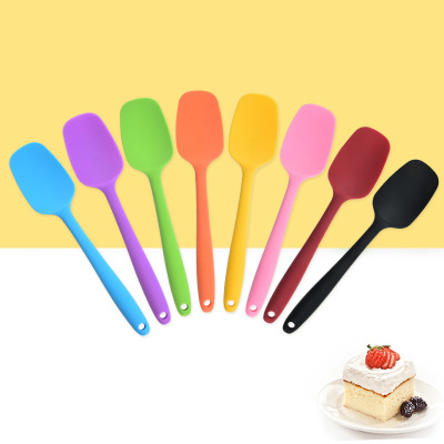 One-Piece Silicone Shovel Transparent Solid Color Salad Shovel Large and Small Sizes Square Head Shovel All-Inclusive Butter Cream Shovel Scraper Spoon