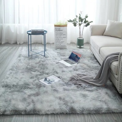 INS Factory Wholesale Gradient Silk Plush Living Room Study Bedside Bedroom Carpet Tie-Dyed Carpet Bedside Blanket