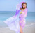 70"*55" Women Fashion Silk Feeling Scarf Oblong Floral Oversize Lightweight Shawl Beach Wrap Beach Towel 