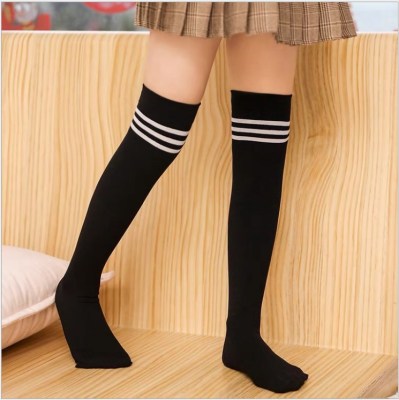 Girls' Stockings Summer Thin White Striped Velvet Stockings 61 Children's Dance Socks