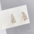 Sterling Silver Needle Retro Hong Kong Style Colorful Crystal Stud Earrings for Women C- Shaped Earrings Tik Tok Live Stream Ornament