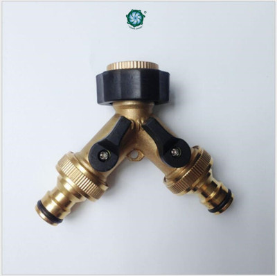 Faucet One Divided into Two Shunt Washing Machine Three-Way Valve Independent Switch Copper Water Separator Car Washing Gun Connector