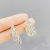 Sterling Silver Needle Retro Hong Kong Style Colorful Crystal Stud Earrings for Women C- Shaped Earrings Tik Tok Live Stream Ornament