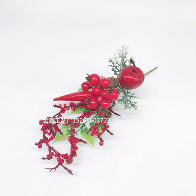 artificial flower red pearl stamen berrie branch for wedding Christmas decoration DIY Valentine's Day gift box craft flo