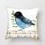 Cross-Border Hot Amazon Letter Series Bird Pillow Cover Home Fabric Craft Cushion Cover Sofa Seat Cover