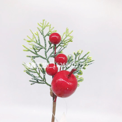1PC Christmas Decoration Flower Arrangement Material DIY Plastic Artificial Pine Needle Flower Branch Accessories