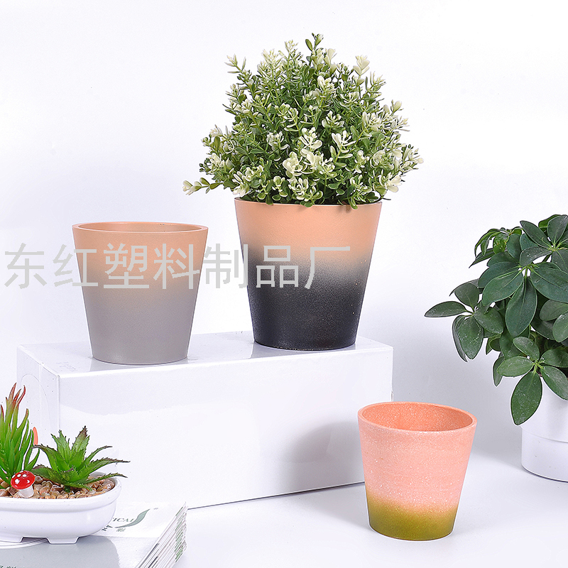 Y97PB 塑料花盆 密胺花盆 仿瓷花盆 圆形花盆