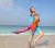 70"X50" Summer Beach Towel Women Fashion Silk Feeling Scarf Oblong Oversize Lightweight Shawl Beach Wrap