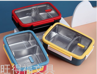 Factory Wholesale Stainless Steel Lunch Box Portable 304 Compartment Student Lunch Box Factory Canteen Customized Lunch Box