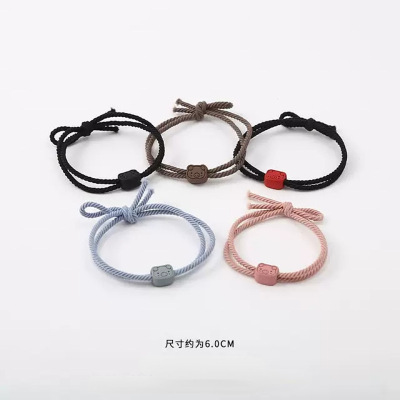 Rubber Band Couple Hair Tie Strong Hair Rope Korean Style Women's Simple Pig Creative Knot One Yuan Hot Sale Cute Hair Rope