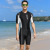 Men's One-Piece Swimsuit Short Sleeve Five-Point Swimming Trunks Sports Surfing Suit Sun Protection Student Adult Professional Training Swimsuit Large Size