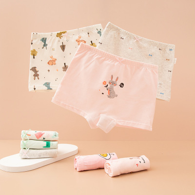 Parson Bear Children's Underwear Boxed Children's Clothing Four-Corner Baby Girl Class A Girls' Underwear Pure Cotton Boxer