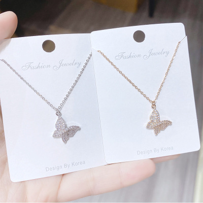 Butterfly Necklace for Women Trendy Internet Celebrity Ins Cold Style Trendy Internet Celebrity Isn Style Clavicle Chain Elegant Necklace Female Accessories