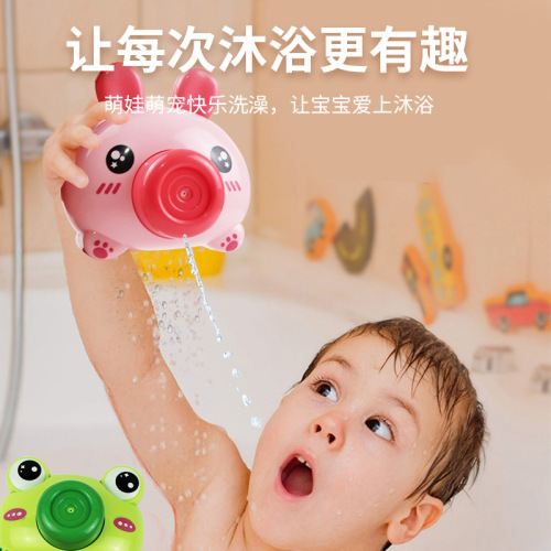 children‘s water spray camera water gun small toy tiktok net red water playing pig camera night market stall gift wholesale