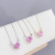 Korean Style Fashion Micro Inlay Pink Zircon Necklace Women's Online Red Fashion Clavicle Chain Environmentally Friendly Electroplated Real Gold Jewelry Ornament