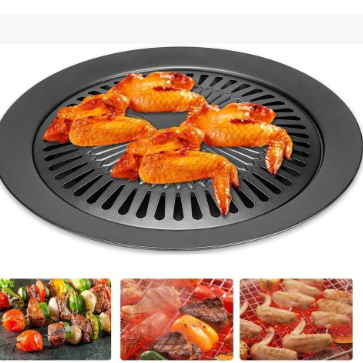 Japanese round Iron Tray Barbecue Steak Plate