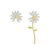 European and American Style 925 Silver Needle Little Daisy Stud Earrings Asymmetric Flower Earrings Women's Fresh Three-Dimensional Flower Earrings