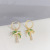 European and American Fashion Trendy Earrings Female Micro Inlaid Zircon Tropical Coconut Tree Ear Clip Temperament Wild Slim-Looking Face Earrings Jewelry