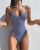 2020 New Foreign Trade Cross-Border Swimsuit Women's European and American Amazon Hot Solid Color Lady Sexy Swimsuit Women's One-Piece