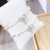 2020 New Bracelet Women's Korean-Style Simple Double Layers Loving Heart Bow Bracelet Full Diamond Pearl Bracelet Source Factory