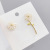 European and American Style 925 Silver Needle Little Daisy Stud Earrings Asymmetric Flower Earrings Women's Fresh Three-Dimensional Flower Earrings