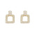 Korean Dongdaemun Same Product Earrings Female Geometric Square S925 Silver Pearl Stud Earrings Temperament Wild Earring Ornament