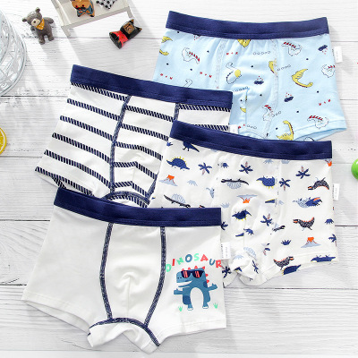 [Four Pack] Boys' Underwear Pure Cotton Children Boxer Briefs Boys Boxer Briefs Baby Medium and Large Children's Shorts