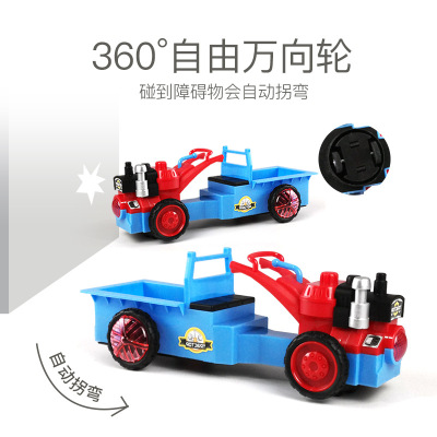 Amazon Tractor Children's Electric Universal Light Music Toy Stall Hot Sale 3-6 Years Old Boy Luminous Car