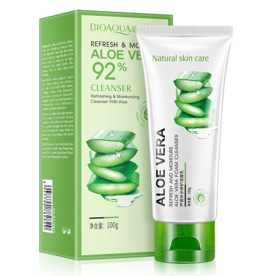 Bioaqua Aloe Moisturizing Care Facial Cleanser Facial Cleanser Oil Control Deep Cleaning Freshing and Moistrurizing Direct Sales