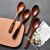 Factory Direct Sales 20 * 4cm Meal Spoon Wooden Tableware Long Flat Curved Handle Nanmu Exquisite Wrapping Wooden Spoon