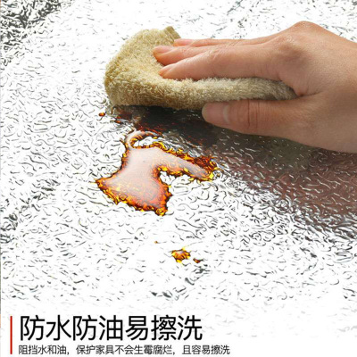 Self-Adhesive Wallpaper Waterproof Moisture-Proof Wall Sticker Tin Foil Kitchen Greaseproof Stickers Cabinet Stove Table New Year Bedroom