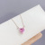 Korean Style Fashion Micro Inlay Pink Zircon Necklace Women's Online Red Fashion Clavicle Chain Environmentally Friendly Electroplated Real Gold Jewelry Ornament