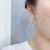 Sterling Silver Needle Dongdaemun Fashion Geometry Pattern Rhinestone-Encrusted Chain Earrings Korean Graceful Online Influencer Asymmetric Tassel Earrings