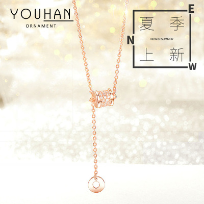 Small Waist Necklace for Women Japanese and Korean Trend New Xiaohongshu TikTok Same Style Niche Clavicle Chain Elegant Geometric Pendant